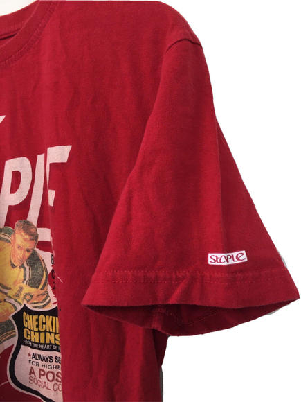 Staple World Record Pigeon Brand Red Tshirt Dont Be a Flake General Thrills LG - Picture 5 of 11
